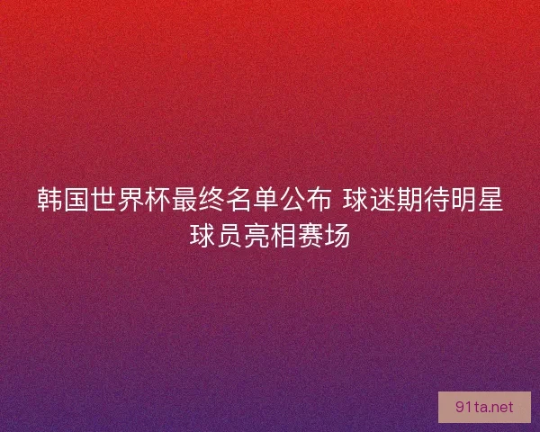 韩国世界杯最终名单公布 球迷期待明星球员亮相赛场